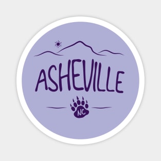 Asheville, NC - Black Bear Paw - PurpleO 14 Magnet